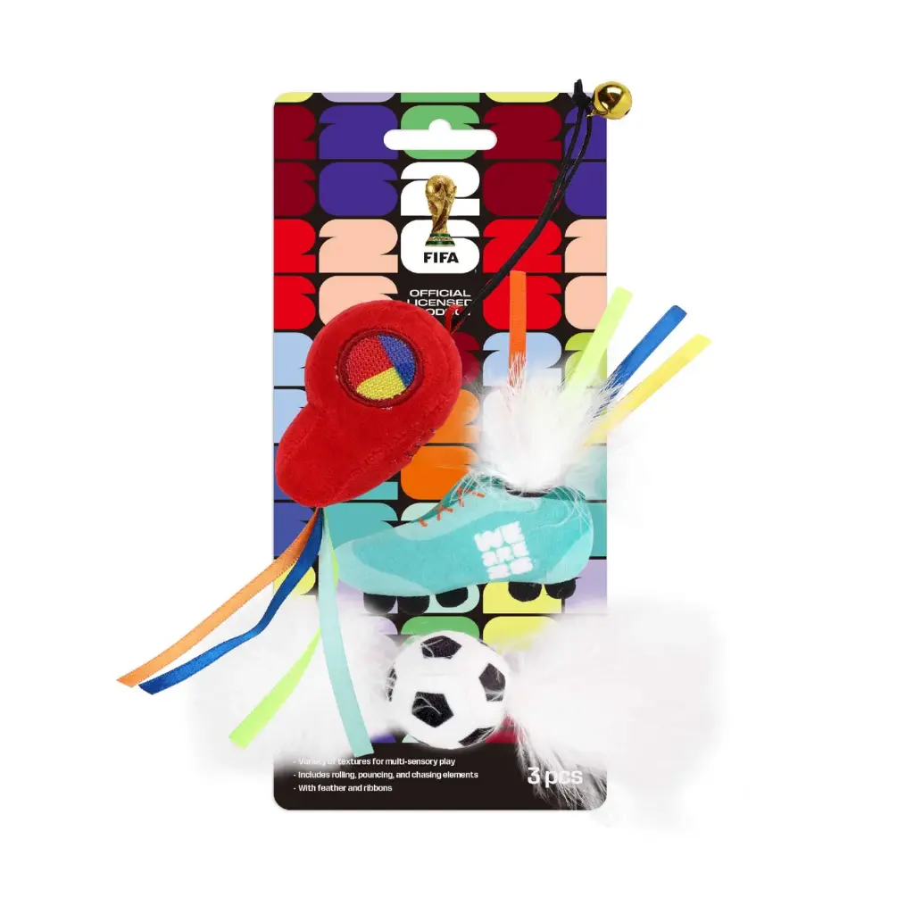 All For Paws FIFA WC26 Cat Soccer Fun Trio 3/pk