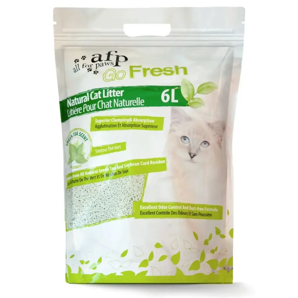 All For Paws Clumping Natural Cat Litter Green Tea Scent 6 L