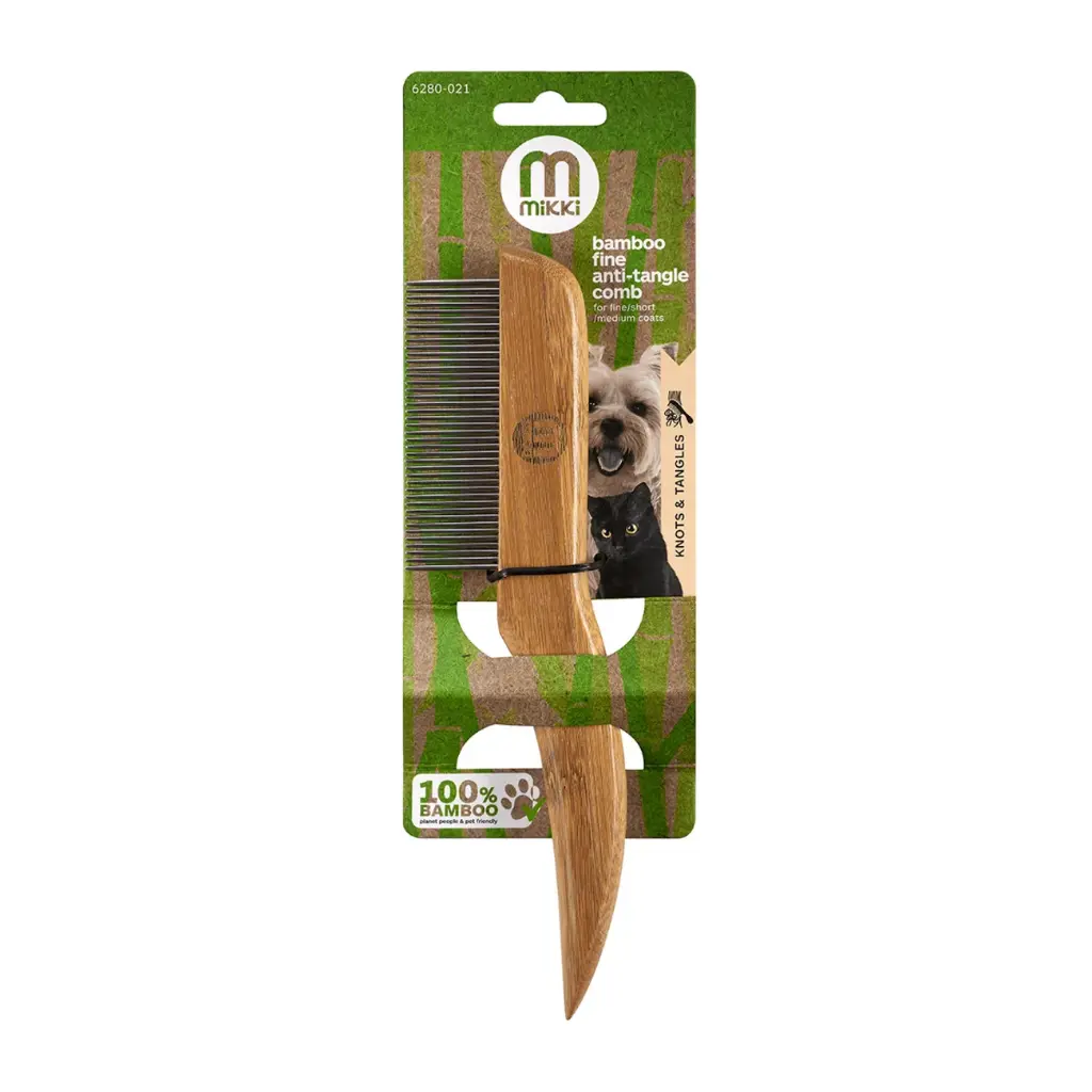 Mikki Bamboo Anti-Tangle Rotating Teeth Comb - Fine
